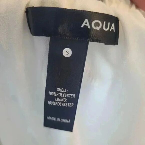 AQUA Women's Ivory/Black Poly Striped Tiered Lined Mini Skirt - Picture 9 of 9